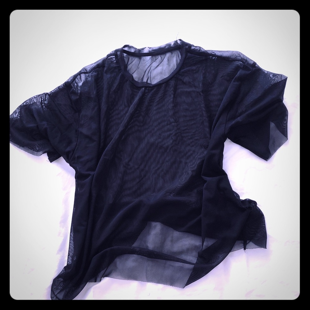 Black, mesh top.